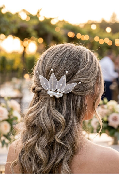 sibelle tasarım Handmade Bridal Hair Comb with Pearls |   Elegant Bridal Hair...