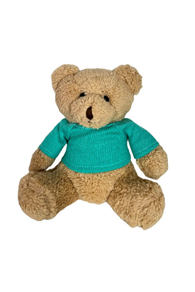velve Ursulet de plus bej cu bluza albastra, 17cm
