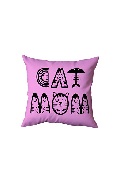 Beramussa Pink Cat Mom Pillow, Fun Gift