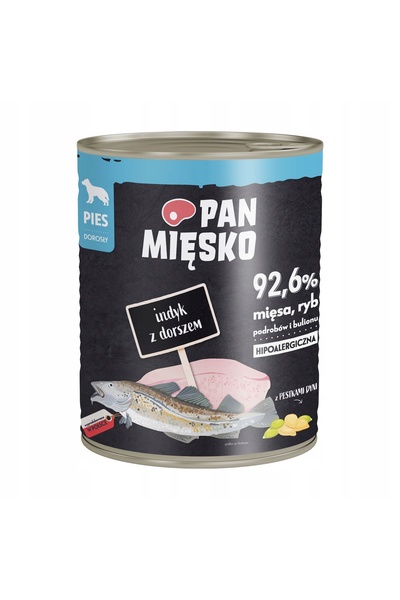NO BRAND Hrana pentru caini PAN MIĘSKO Turtura cu curcan 800 g