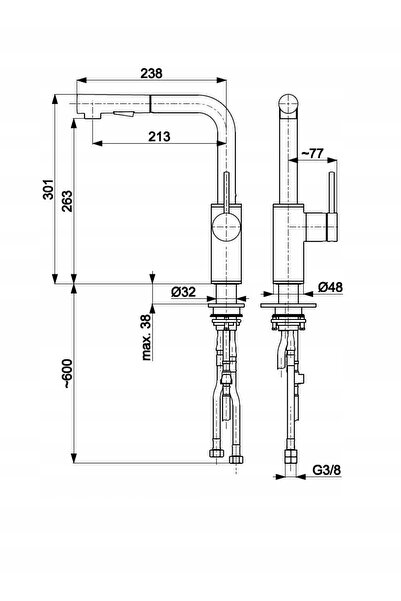 KFA Armatura Bateria Duero Basic 6623-110-22 Inox