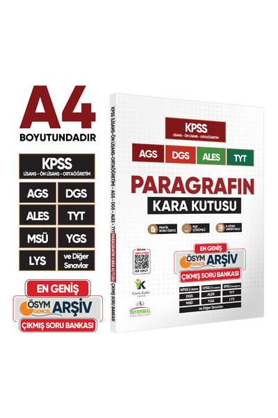Karakutu Yayınları Paragrafın Kara Kutusu KPSS AGS ALES TYT Çıkmış Soru Banka...