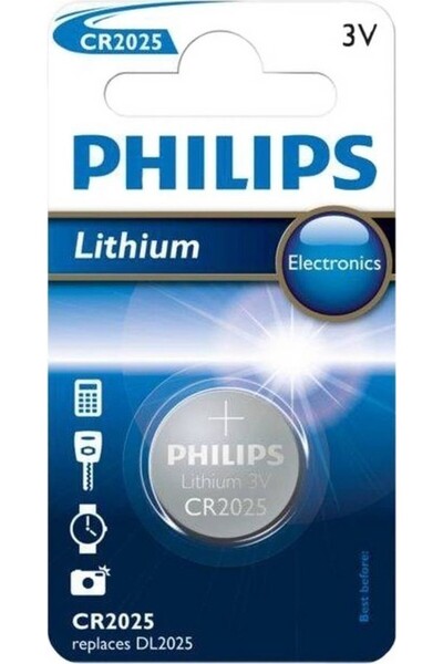 Philips Ηλεκτρονική Μπαταρία Λιθίου Ρολογιού CR2025 3V 1 τεμάχιο