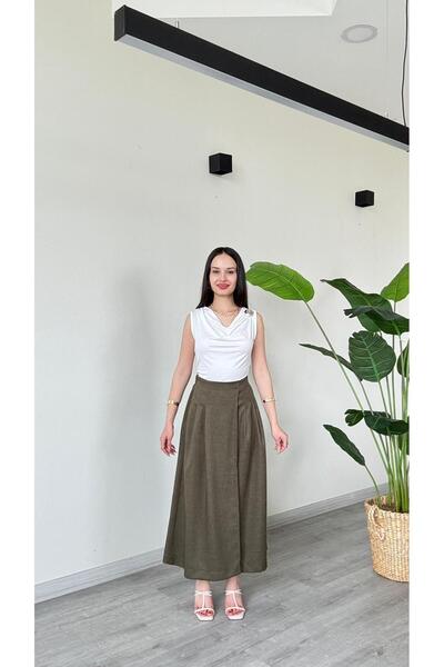 get crazy collection Women's Elastic Waist Skirted Trousers