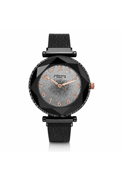 Watch Ceas de dama Francesca di Geneva FF244, negru, bratara magnetica