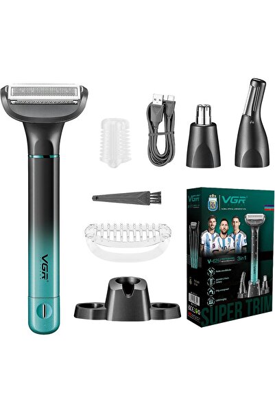 VGR V-625 Professional 3-IN-1 Men’s Grooming Kit, Body, Nose, Ear & Eyebrow T...