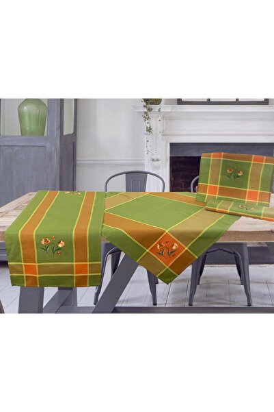 Linea Home ΣΕΤ ΚΑΡΕ 4ΤΜΧ ΛΙΝΟ ΜΕ ΚΕΝΤΗΜΑ TULIP GREEN ΤΕΜΑΧΙΩΝ ΠΡΑΣΙΝΟ LH20650...