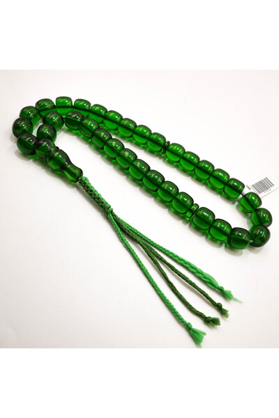 Generic Muski Afghani Rosary 33 Beads 12.5x11mm Emerald Green Prayer Beads Ta...