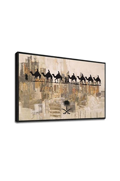 canvas Camel Caravan Panel - Black Frame