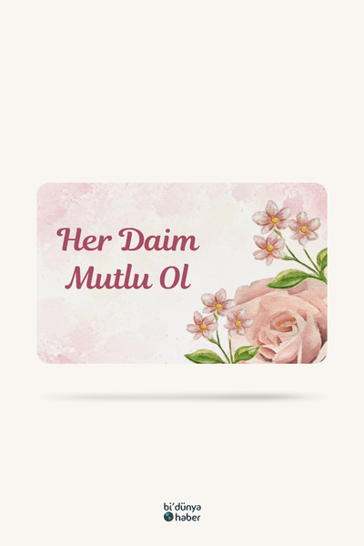 Bi Dünya Haber Her Daim Mutlu Ol Temalı Buzdolabı Magneti Mutfak Süsü Hediyel...