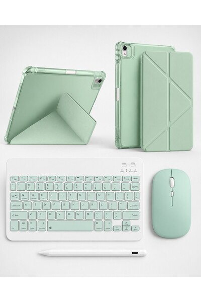 TUROTTO İPad Air 11" M2 / M3 Air 4./5./6. Nesil ile Uyumlu Standlı Kılıf Doku...