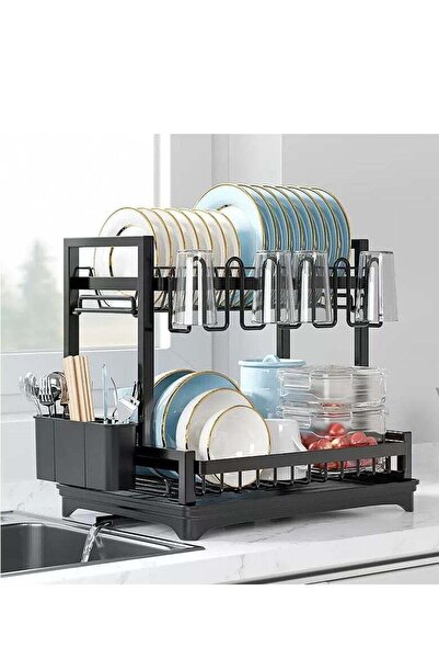 Generic Dish Drying Rack, 2 Tier Dish Racks for Kitchen Counter, Stainless St...
