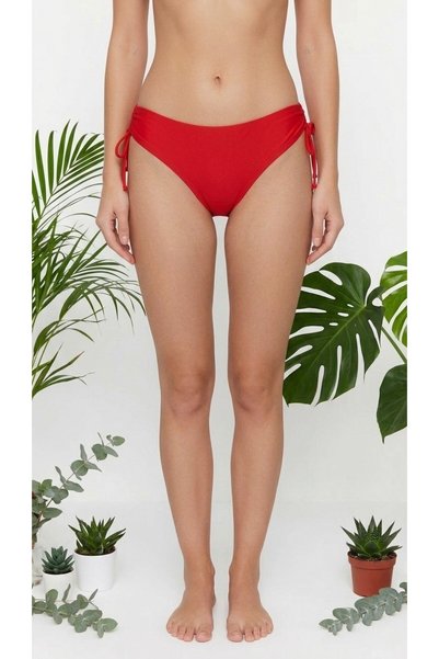 Maser Red String Bikini Bottom with Side Ties Beachwear