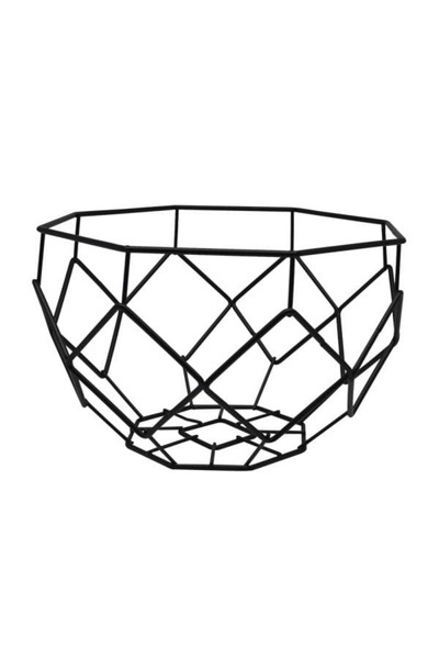 ANKOR Μεταλλική φρουτιέρα μαύρη 23x23x15εκ. 819621