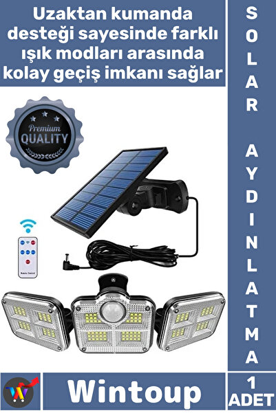 Wintoup #Led Su Geçirmez Dış Mekan Sensörlü Solar Panelli Rahat Uzaktan Kuman...