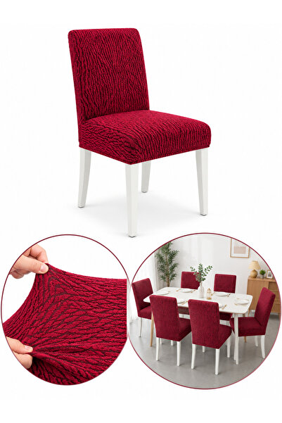 delfin Husă Elastică pentru Scaun, Material Texturat Premium, Set 6 Bucăți