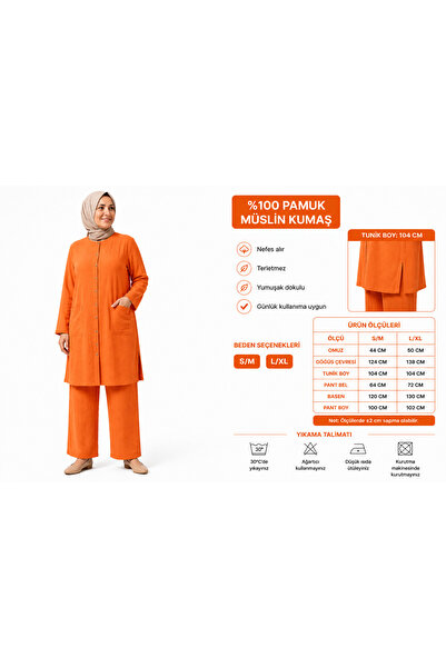 YENA 100% Cotton Muslin Fabric-Tunic Set