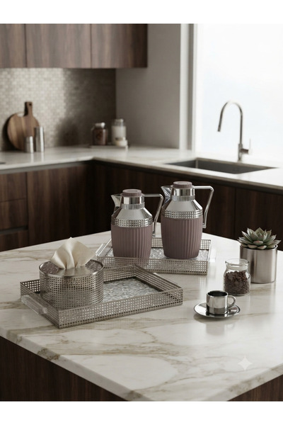 Generic Luxury Tea and Coffee Set with Serving Trays and Tissue Box Elegant a...