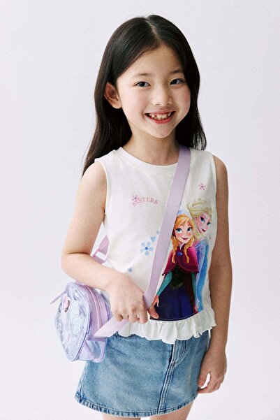 H&M Frill-trimmed printed top