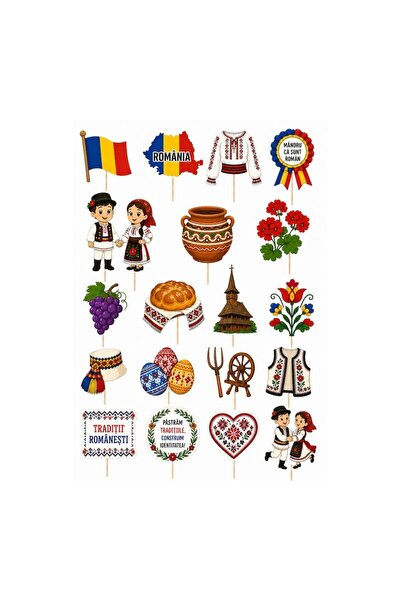 DecoParty Set de decorațiuni pentru tort – Tematică Tradiții Romane, 19 piese...