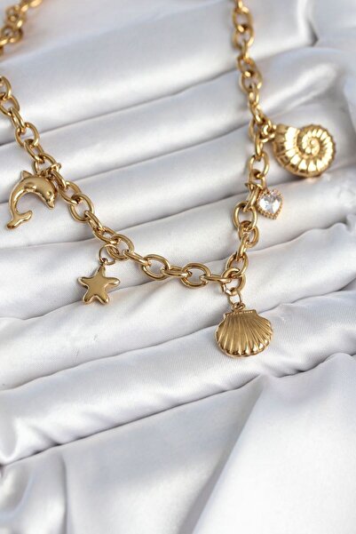 naque قلادة نسائية من الفولاذ 316L موديل Sea Concept Charm TJ-BKO11133
