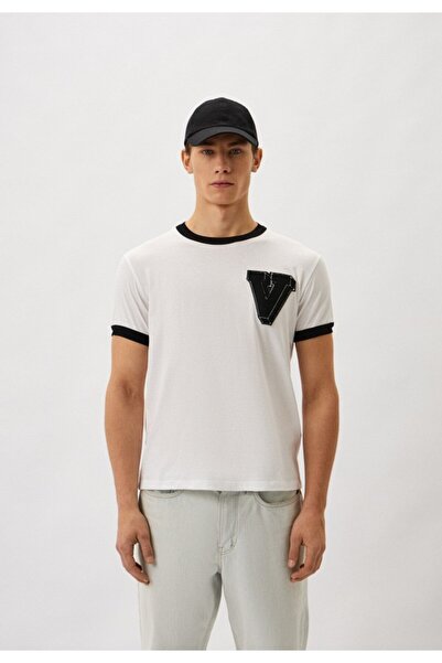 Valentino Roma V Logo Ringer Cotton Jersey T-Shirt 2V3Mg11Z95H