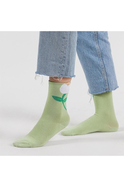 Bolero 4-Piece Tulip Patterned Women's Socks with Gift Box (36-40)
