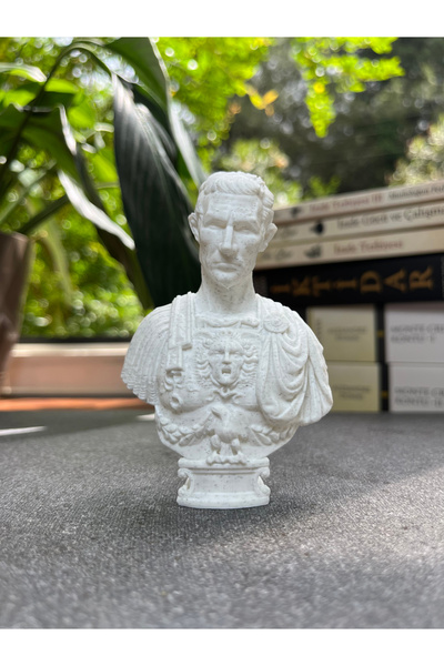 KALIPDIŞI 3D Dekoratif Jül Sezar Büstü - Roma İmparatoru Julius Caesar Heykel...