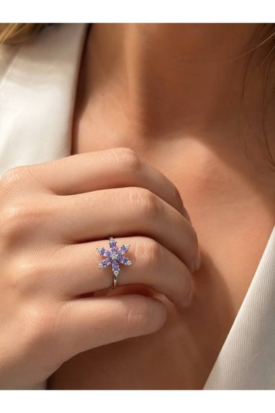 Luar Jewelry Zircon Stone Snowflake Ring - Special Design Ring