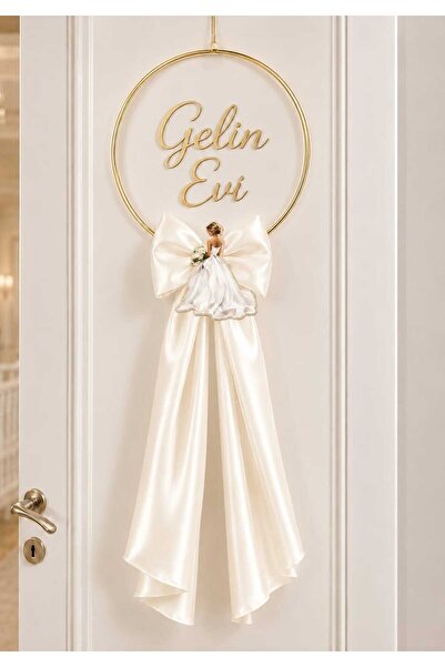 Kirpi Süs GELİN EVİ kapı süsü Saten kumaşlı