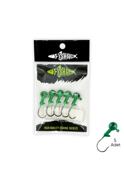 Fishack Kurşunlu Jighead Zoka - 8g - - Yeşil (XHA02) - 5 Adet