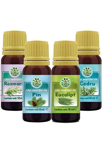 Herbal Sana Σετ 4 αιθέριων ελαίων "Σάουνα & Ευεξία", με ευκάλυπτο, πεύκο, κέδ...