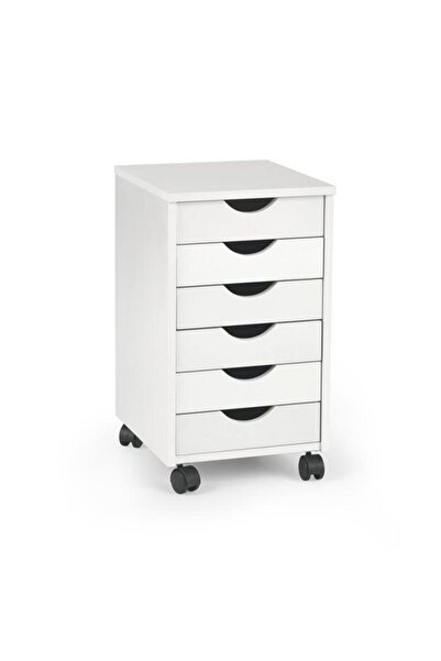 OEM Dulapior rulant HM Simon 2, cu sertare, cu roti, front MDF, alb