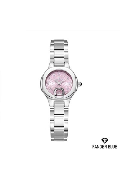 FANDER BLUE Elegant Fender Blue Women's Watch - Silver with Round Pink Dial