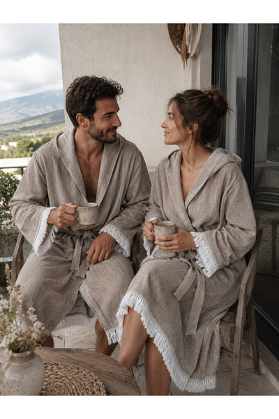MUSLİN DÜZ DESEN PLAJ, SAUNA, SPA, BANYO AMAÇLI BORNOZ.