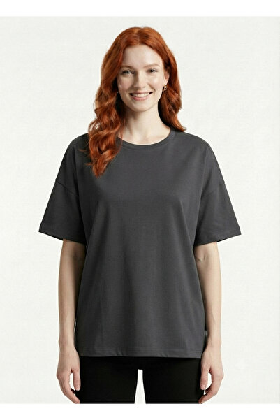 Neden Tekstil Γυναικείο T-Shirt σε άνετη γραμμή, σκούρο γκρι
