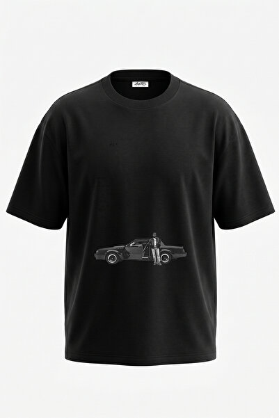 Anetos Dr Dre Grand National Design Printed Oversize Black T-Shirt