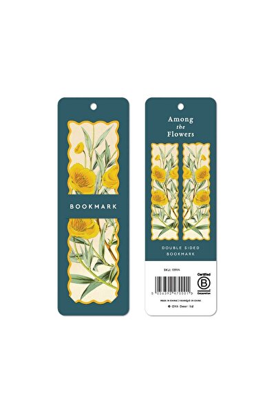 Ohh Deer Kaleido Design Premium Bookmark Scalloped Yellow Flower 12974
