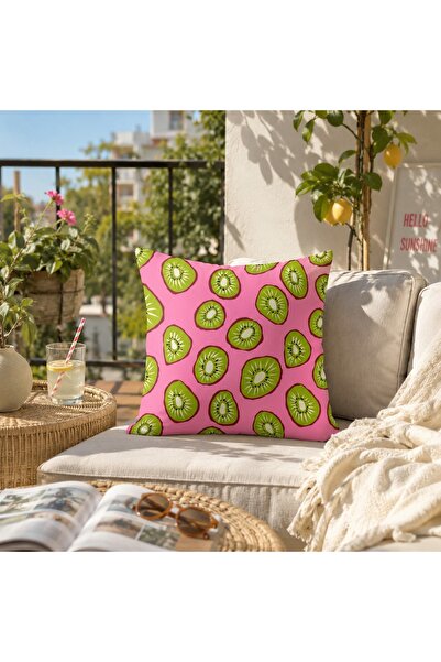 Piloji Kiwi Patterned Decorative Throw Pillow Cover 43X43 cm Digital Printed ...