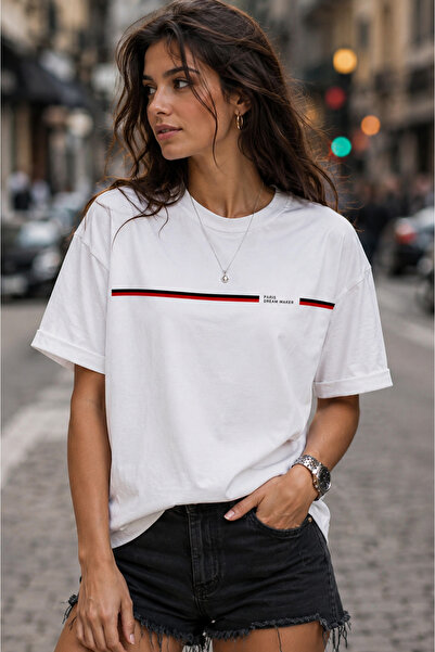 Clothify Unisex Oversize Dream Maker Paris Printed Premium T-Shirt 100% Cotto...
