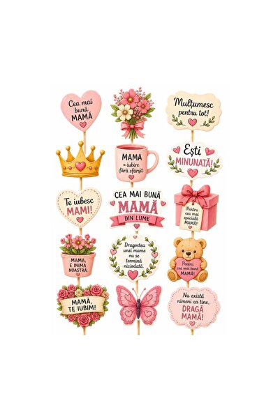 DecoParty Set de decor pentru tort – Tematică Cea Mai Bună Mamă Dintotdeauna,...