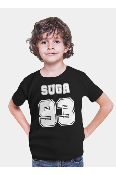 Generic عالم الموضة تيشرت قطن بطباعة عالية الجودة بتصميم BTS SUGA93