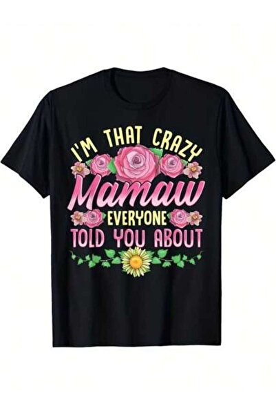 9TAY تي شيرت I'm That Crazy Mamaw مقاس كبير |   ياقة دائرية كاجوال، أكمام قصي...