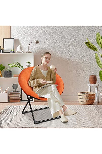 Garvee Folding Saucer Chair - Faux Fur Soft and Comfortable - Ideal for Bedro...
