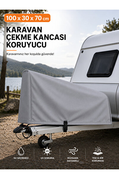 COCEM 100x30x70 cm Karavan Çekme Kancası Koruyucu | Su Geçirmez UV Korumalı D...