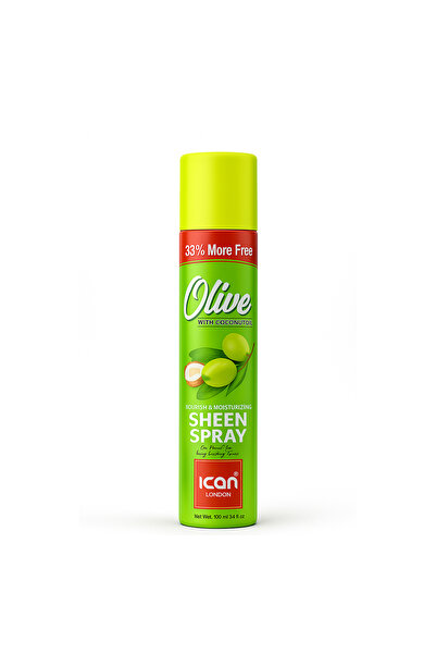 Ican London Olive Oil Moisturizing Sheen Spray with Coconut Oil 100ml – Light...