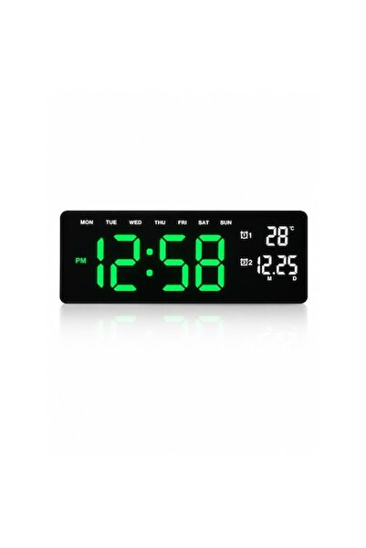 BLA BLA FOAM Ceas digital LED 30 cm, Bluetooth integrat, Afișaj verde mare, F...