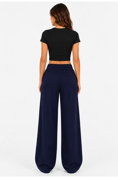 AXXEL Women's Navy Blue Woven Trousers-P194