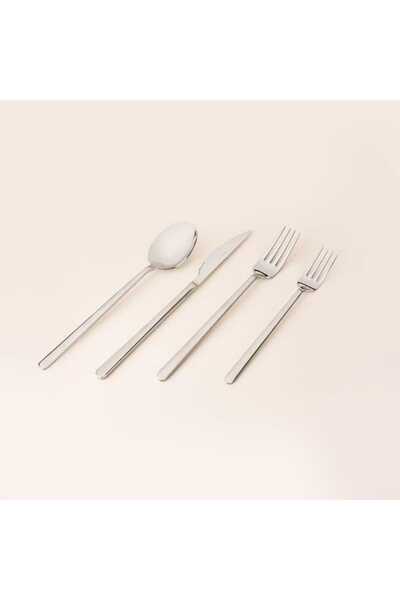 Evidea Kitchen Raya 24 Piece Fork Spoon Knife Set - Gray