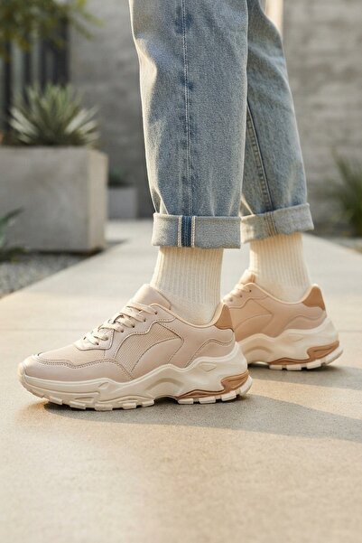 stilfest Summer Mesh Ecru Tan Women's Sports Shoes & Sneaker Model